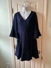 Eliza J Navy Bell Sleeved Dress