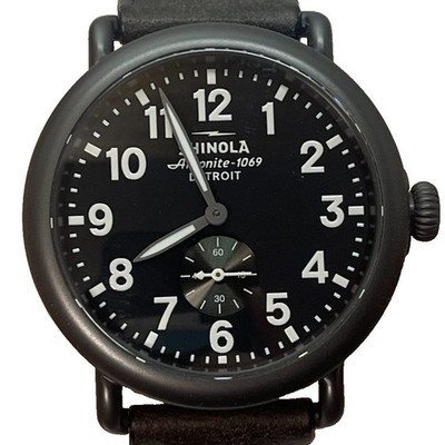 SHINOLA Argonit-1069 schwarze Quarzuhr hergestellt in den USA 41 mm mit...