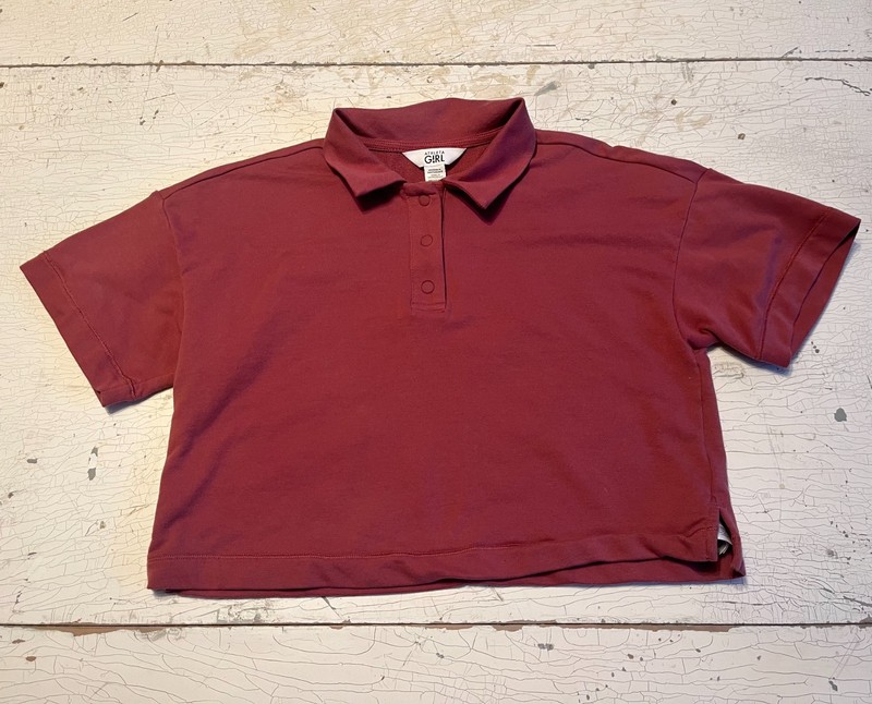 Girl's ATHLETA GIRL Size 12 Athletic Cropped Mauve Polo Shirt