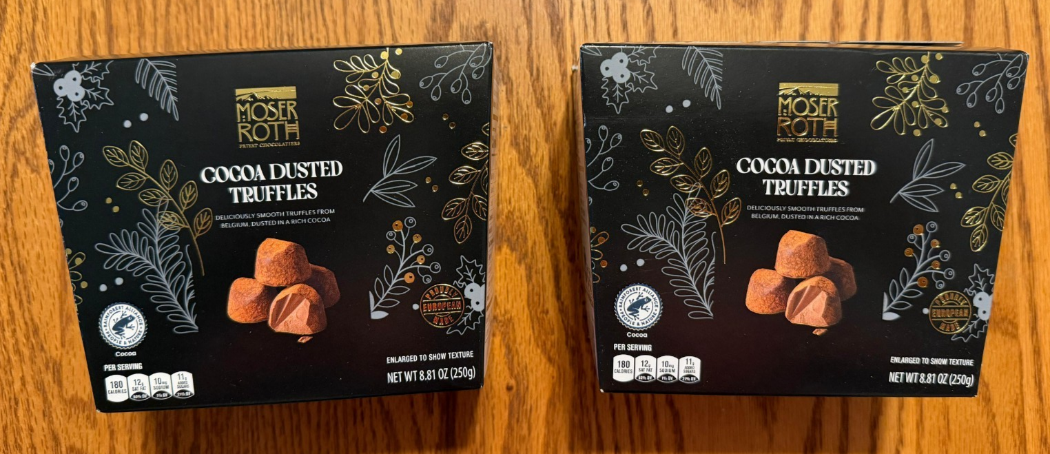 Moser Roth Belgian Raspberry 2( Two) Moser Roth COCOA DUSTED TRUFFLES Private Belgian Chocolates ...