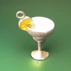 Vintage JAMES AVERY Jewelry Sterling Silver 925 Margarita Glass  Charm Pendant