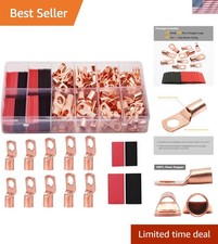 160Pcs Copper Wire Lugs 4 6 8 10 12 with Heat Shrink Set, 80Pcs Battery Cable...
