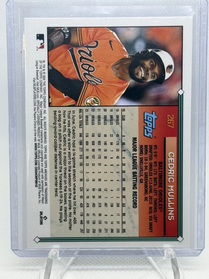 2024 Topps Archives Purple Cedric Mullins #267 Baltimore Orioles - Image 2 of 2