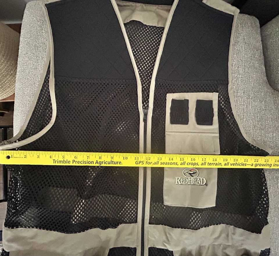 Red Head Men’s 2XL/3XL Hunting Fishing Shooting Vest Mesh Pockets Black Beige - Image 3 of 4
