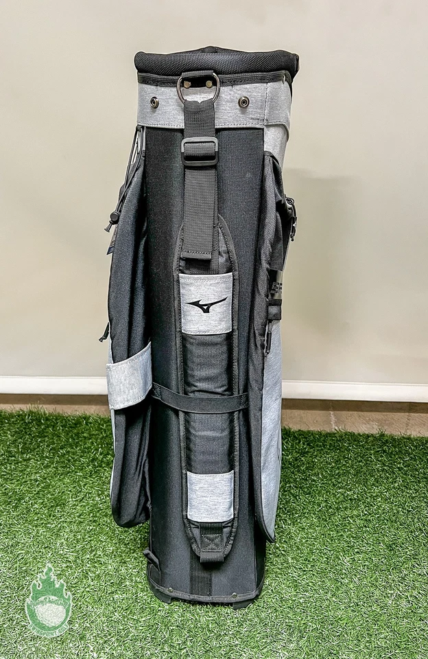 Nova Bolsa de Golfe Mizuno BR-D3c Suporte 7 Vias Preta/Cinza Com Etiquetas e Capa de Chuva - Imagem 3 de 4