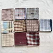 Handkerchief VTG Fabric Woven Check Plaid Tartan Pocket Square 18" Lot of 10 K1