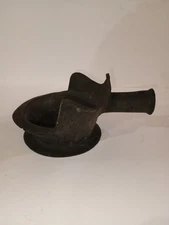 Antique Brass Charcoal Iron Coal Iron - Rare Primitive 