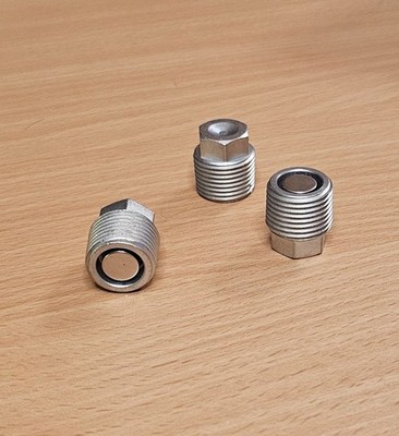 Lamborghini Miura oil drain plug (set of 3) 8931802 w/ Magnet (new pn 01S409965)