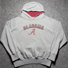 Alabama Crimson Tide Hoodie Gray Style Logo Front Pouch Pocket Adult XL
