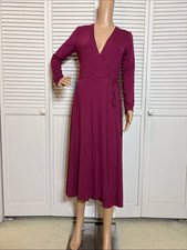 Reformation Maurie Midi Jersey Wrap Tencel Lyocell and Spandex Dress Medium