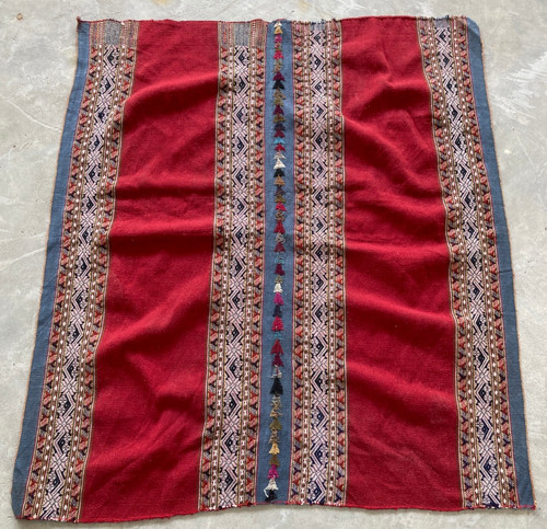 Vintage Traditional Handmade Stripped Floral Kilim Floor Rug Carpet 113x100 cm
