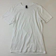 Gildan Shirt Mens Small White Softstyle CVC Crewneck Plain Basic Cotton Tee Top