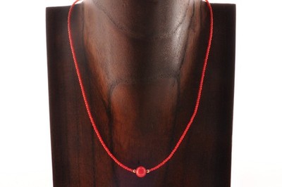18k gold clasp, red coral undyed Gradient necklace (12.5ct) and Certification.