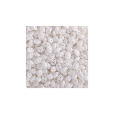 John Bead 100g Czech SuperDuo 2-Hole 2.5x5mm White Luster Beads for Jewelry