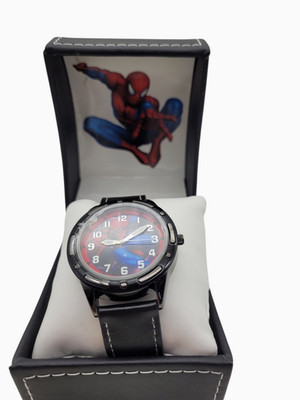 New in Box Spider-Man Collector's Analog Watch Leather Band Marvel Comics 2012