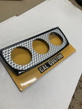 NOS Cal Custom 3 HOLE GAUGE MOUNT BLACK WITH HARDWARE SMALL ENGINE TURN