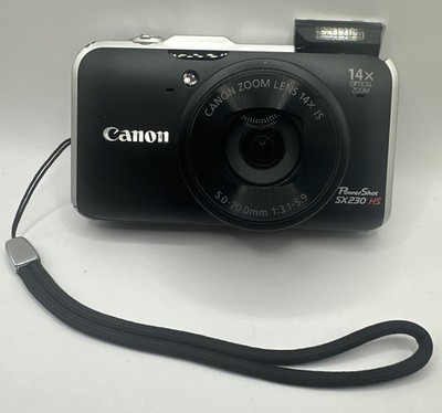 Canon PowerShot SX230 HS Black Digital Camera 12.1MP 14x Optical Zoom Read