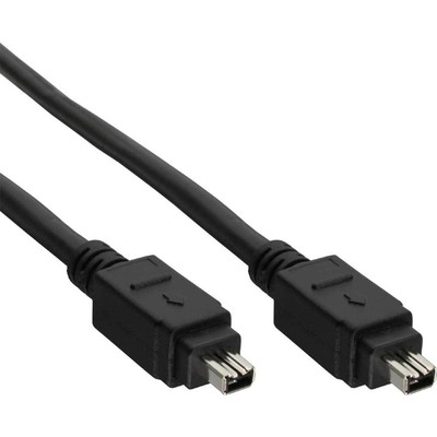 10x InLine FireWire Kabel 4pol Stecker / Stecker 3m schwarz
