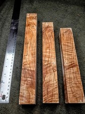 3 Figured Maple Turning Blanks Curly Spalted 12 10 9 x 1.5 x 1.5 Wood