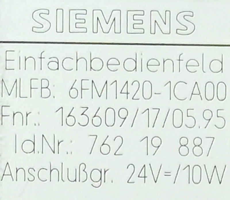 Siemens 6FM1420-1CA00 6FM1 420-1CA00 WS 400-20 New - Image 3 of 3