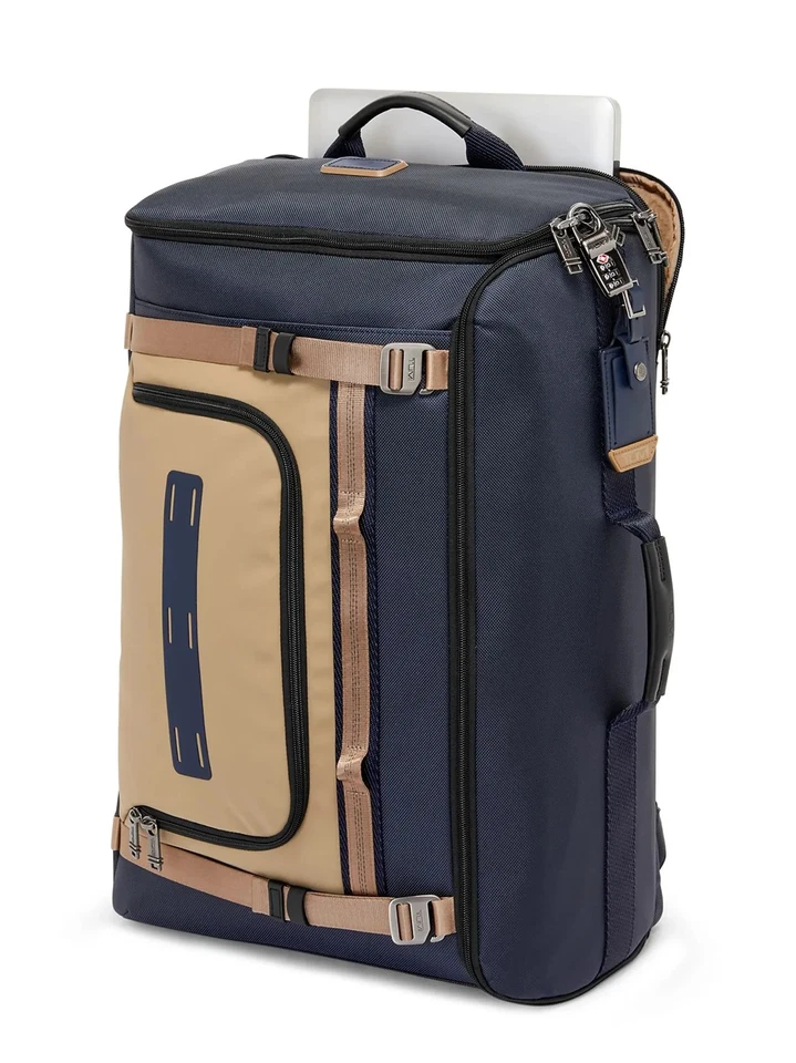 NEW Tumi ALPHA BRAVO ENDURANCE 22.0” Backpack Carry On - Navy Blue & Khaki - Image 3 of 4