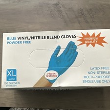 Blue Vinyl/Nitrile Blend Gloves S/M/L/XL 10 Boxes Of 100