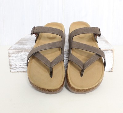 Madden Girl JBartlet Faux Leather Buckle Slide On Flip Flop Girls Sandals Sz 1.5