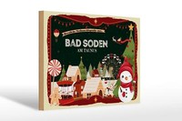 Holzschild Weihnachten GrüßE Bad Soden Geschenk Deko Schild Wooden Sign 30X20Cm