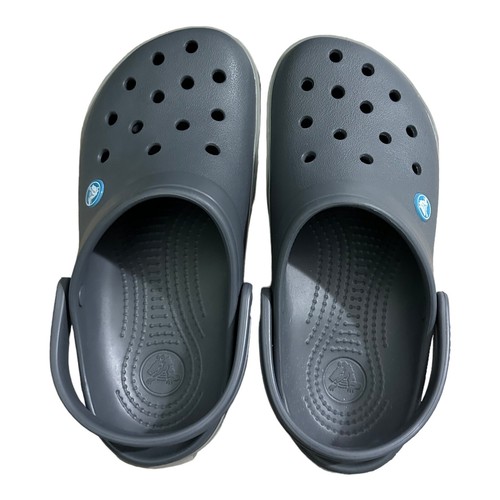 Crocs Unisex-Adult Classic Clogs Size Mens 5 Womens 7 Gray Blue Band Water Shoes - Picture 8 of 9