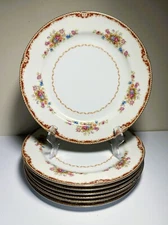 EMPRESS CHINA by SADEK CO. JAPAN, "MELROSE 200" PATTERN, Set of 7 Dinner Plates