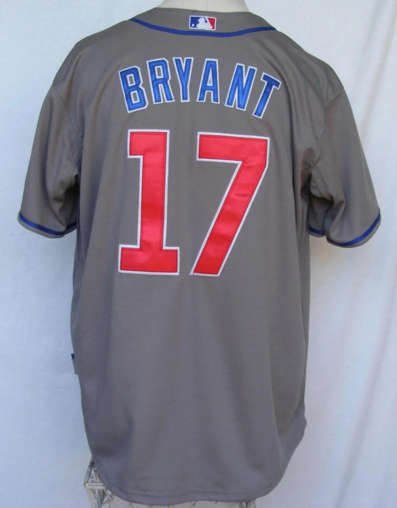 Men's Majestic Chicago Cubs #17 Kris Bryant Authentic Blue/White