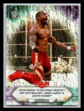 2021 Topps WWE Foilboard #44 Kevin Owens & The Street Profits def. Seth Rollins