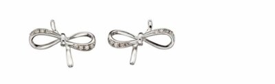 Elements Ohrstecker 9 Karat Weißgold und Diamanten Schleife