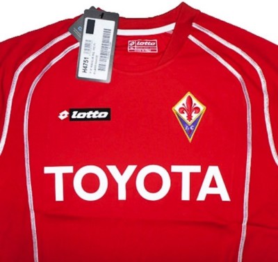 FIORENTINA 2005/6 (XL) 3rd RED ITALY LOTTO S/SLEEVE SOCCER JERSEY