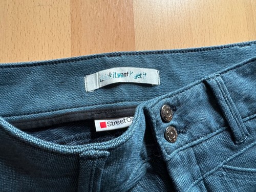 Street One Slimfit Jacquard Hose night teal blue Gr. 34/30 - Bild 3 von 8