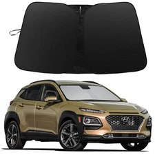 UV Block Shield Cover Visor Windshield Sun Shade Foldable For Hyundai Kona 18-23