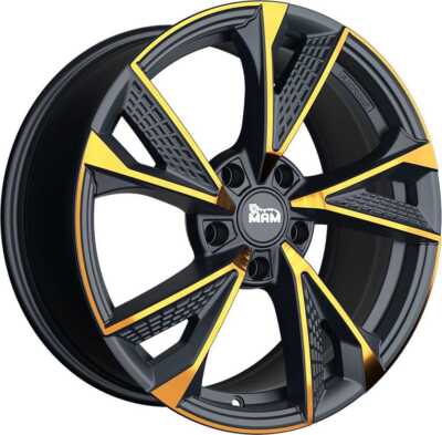 4x MAM RS6 matt black front copper 8x18 ET35 - LK5/120 ML72.6 Felge Alu
