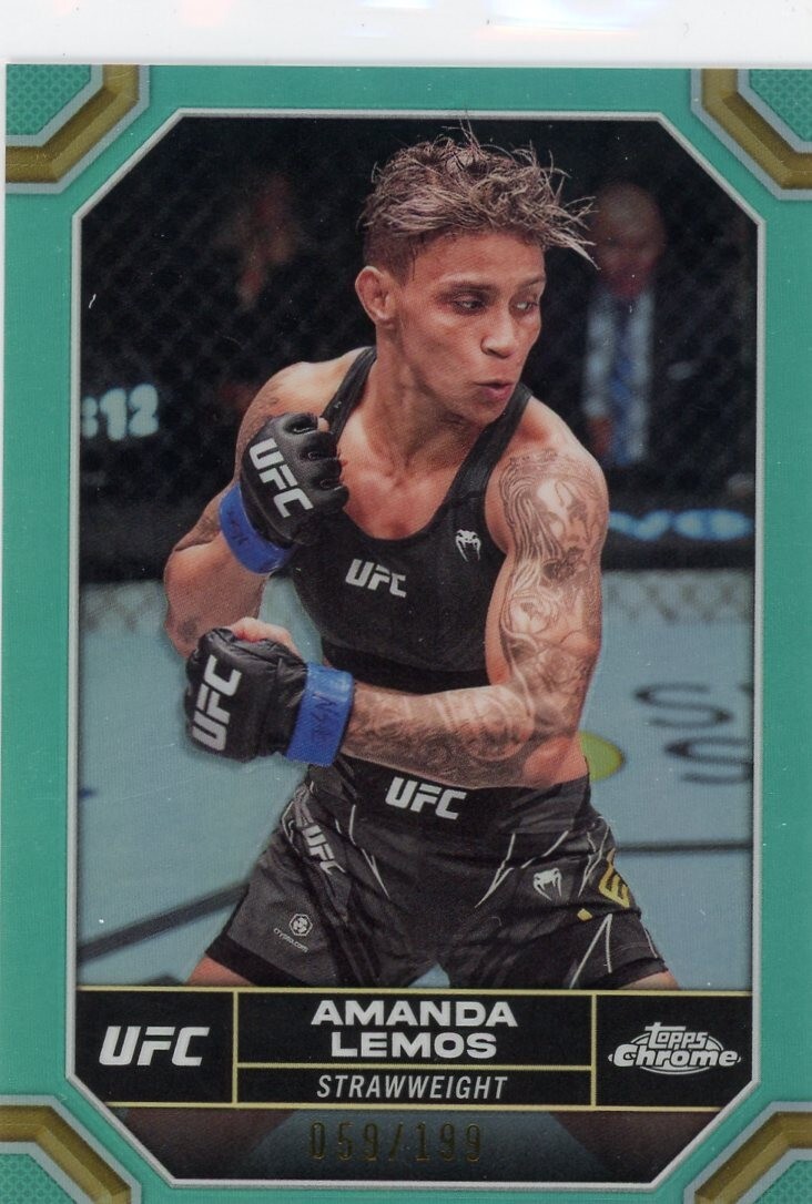 2024 Topps Chrome UFC Aqua Refractor /199 AMANDA LEMOS No. 14!