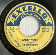 THE MARIGOLDS, ROLLIN' STONE, EXCELLO#2057, PROMO DOO WOP 45 REORD, 1955