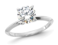Sterling Silver Cubic Zirconia Round Solitaire Engagement Ring Ring