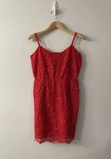 Twelfth Street By Cynthia Vincent Barney’s New York Red Lace Cami Dress Medium