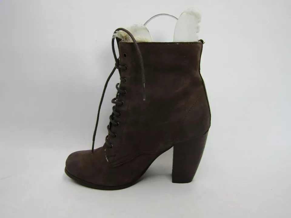 Boutique 9 Mujer Talla 5 M Marrón Cuero Cordones Tobillo Moda Botas Botín Foto 2 de 4