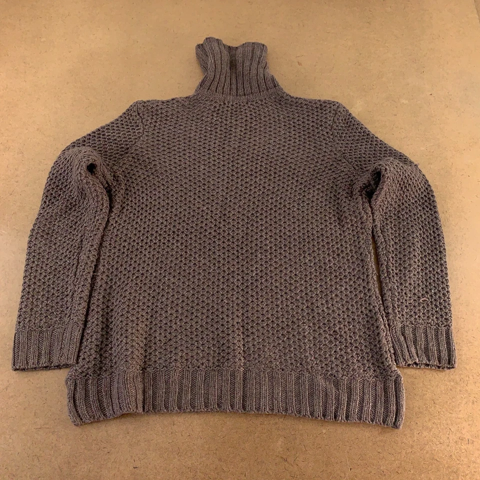 Suéter para mujer Relativity talla XL marrón grueso tejido manga larga cuello alto Foto 3 de 4