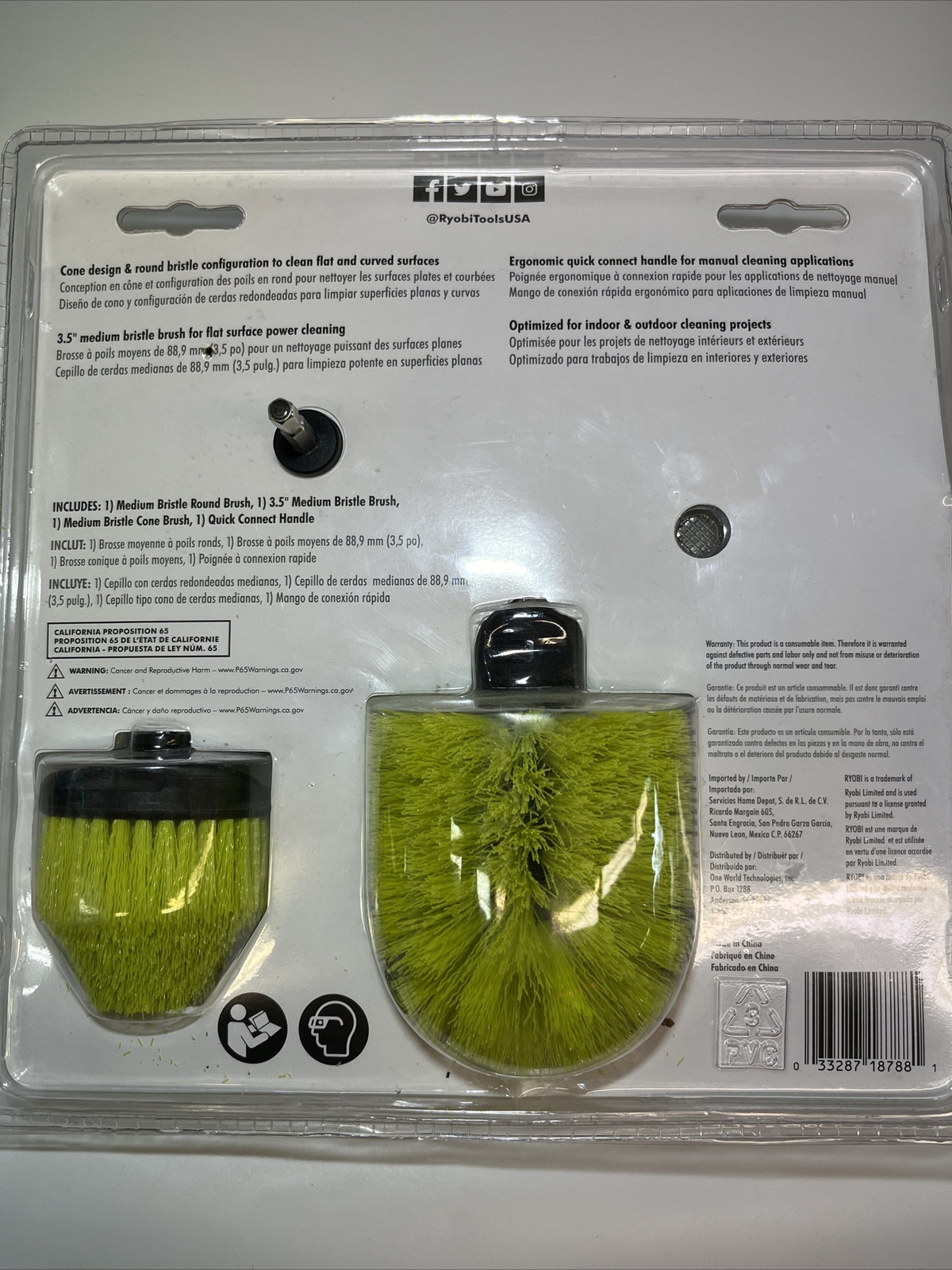 RYOBI A95MPK1 Four Piece Multi Purpose Cleaning Brush Kit eBay