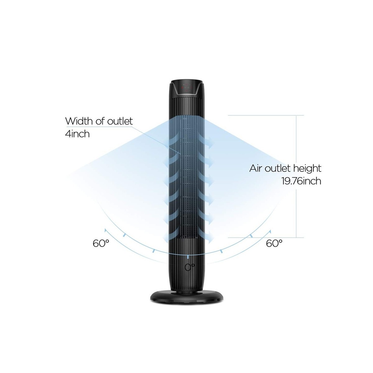 PELONIS FZ10-19JR Quiet Oscillating Tower Fan, 36-inch Glossy Black | eBay