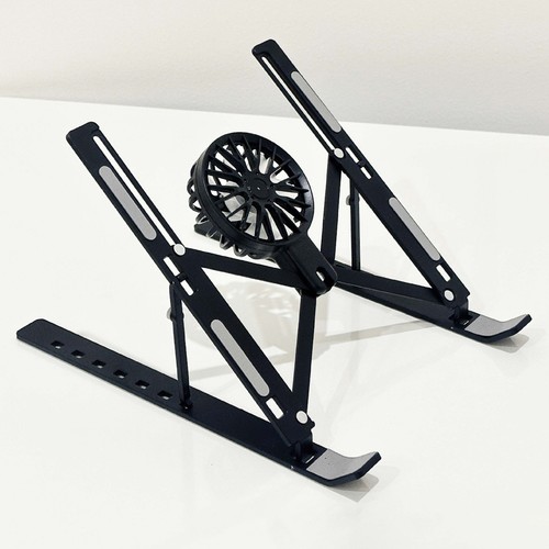 Foldable Pad Laptop Stand Portable with Fan Adjustable Height Notebook Holder - Afbeelding 5 van 13