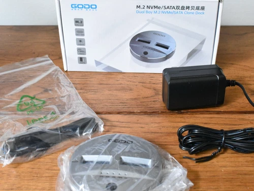 GODO NVMe/SATA M.2 Duplicator Dual Offline Clone USB C to NVME/SATA Dock Station