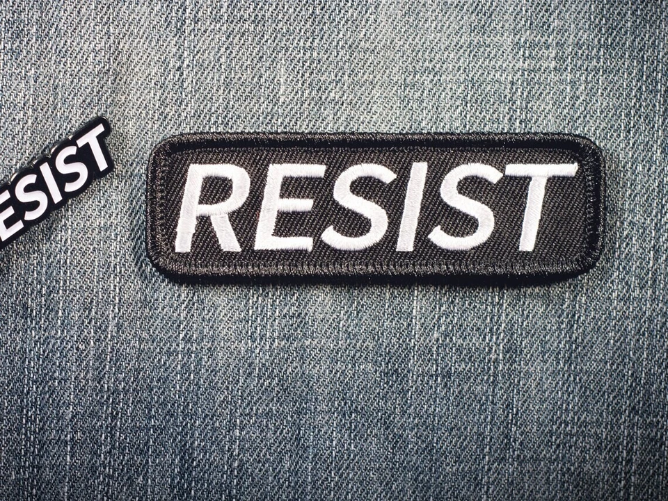 RESIST Patch / Embroidered Iron On Patch / Black & White / Anti-Trump Resistance - Image 2 of 4