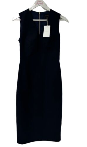 TED BAKER Elenii Navy Sleeveless Zip Pencil Boydcon Dress Size 1 UK 8 RRP £169 - Picture 1 of 12