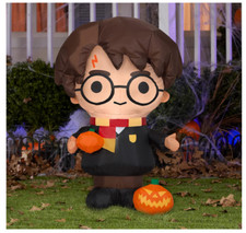 4.5' Inflatable LED Halloween Harry Potter w/ 2 Pumpkin Yard Decoration